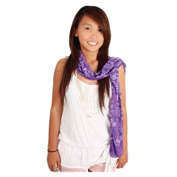 New Purple Bear Paisley Scarf Grateful Dead Neck Wrap Lavender Bears Mask NWT - Picture 2 of 3